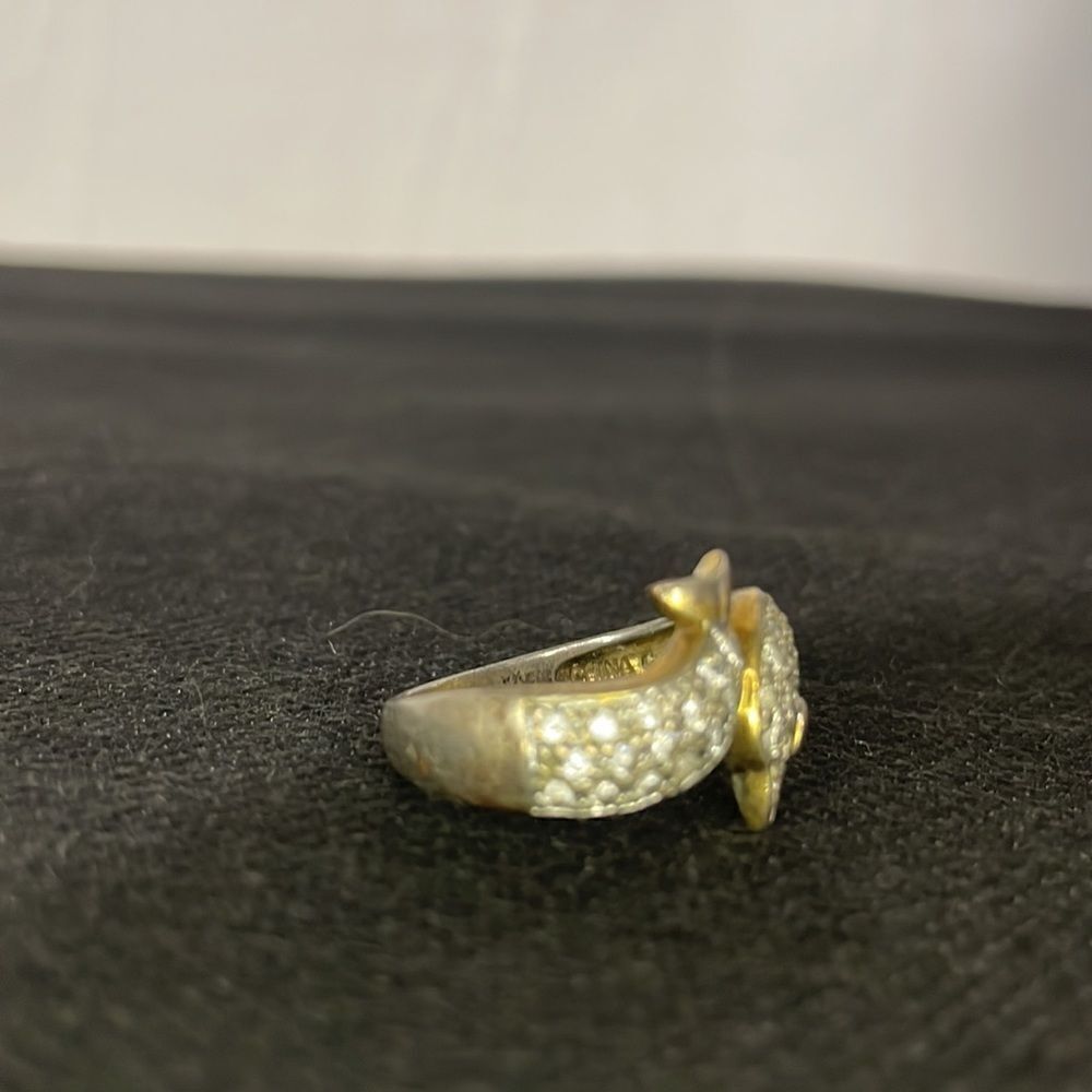 Dolphin ring with white gem - Picture 4 of 7